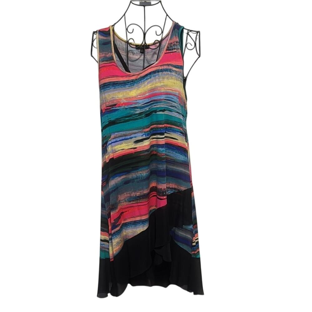 Cupio beach cover with black mesh trim multi color M